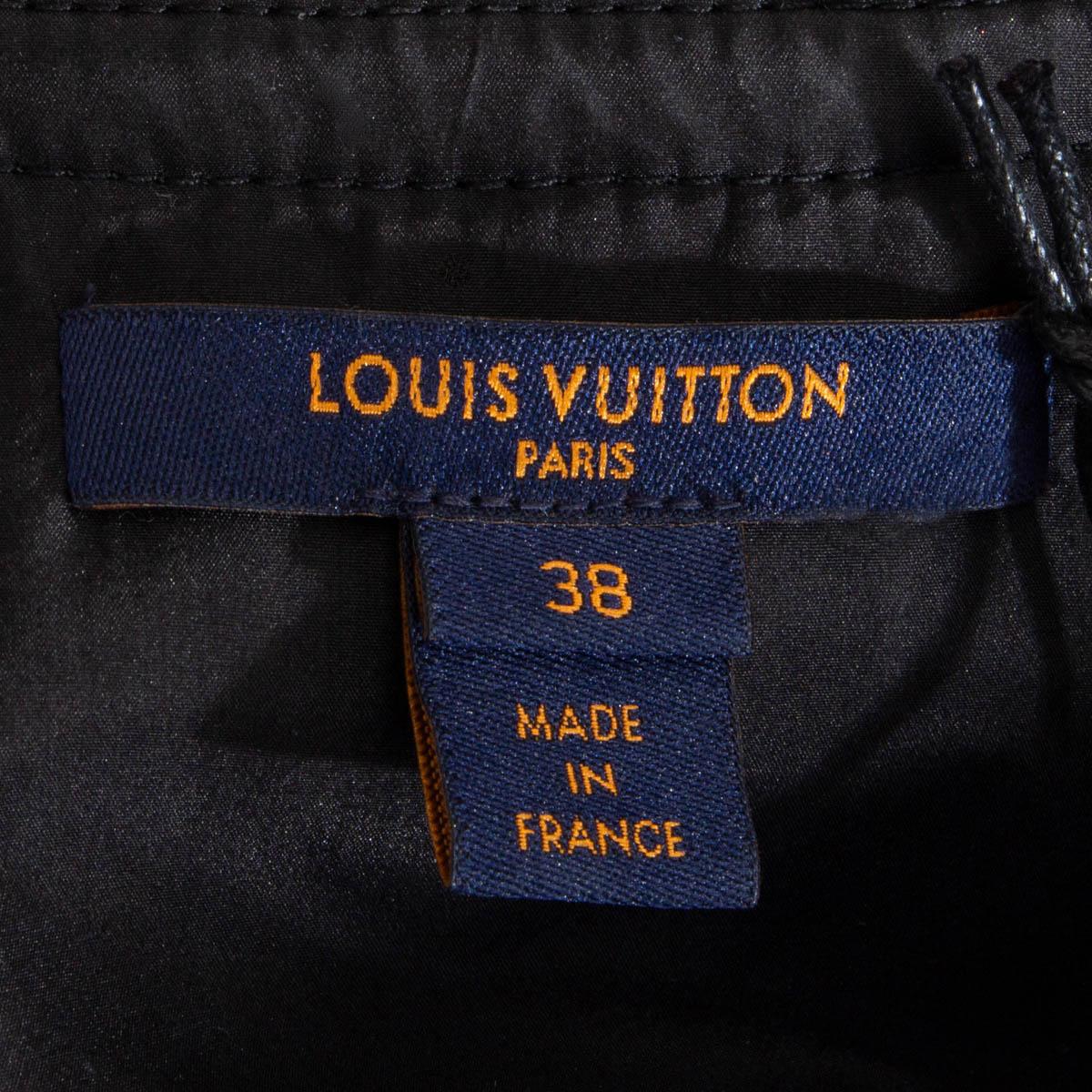 LOUIS VUITTON black 2019 RUFFLE BELTED TWEED Dress 38 S In Excellent Condition For Sale In Zürich, CH