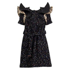 LOUIS VUITTON - Robe noire ceinturée à ceinture ruban, taille 38 S, 2019