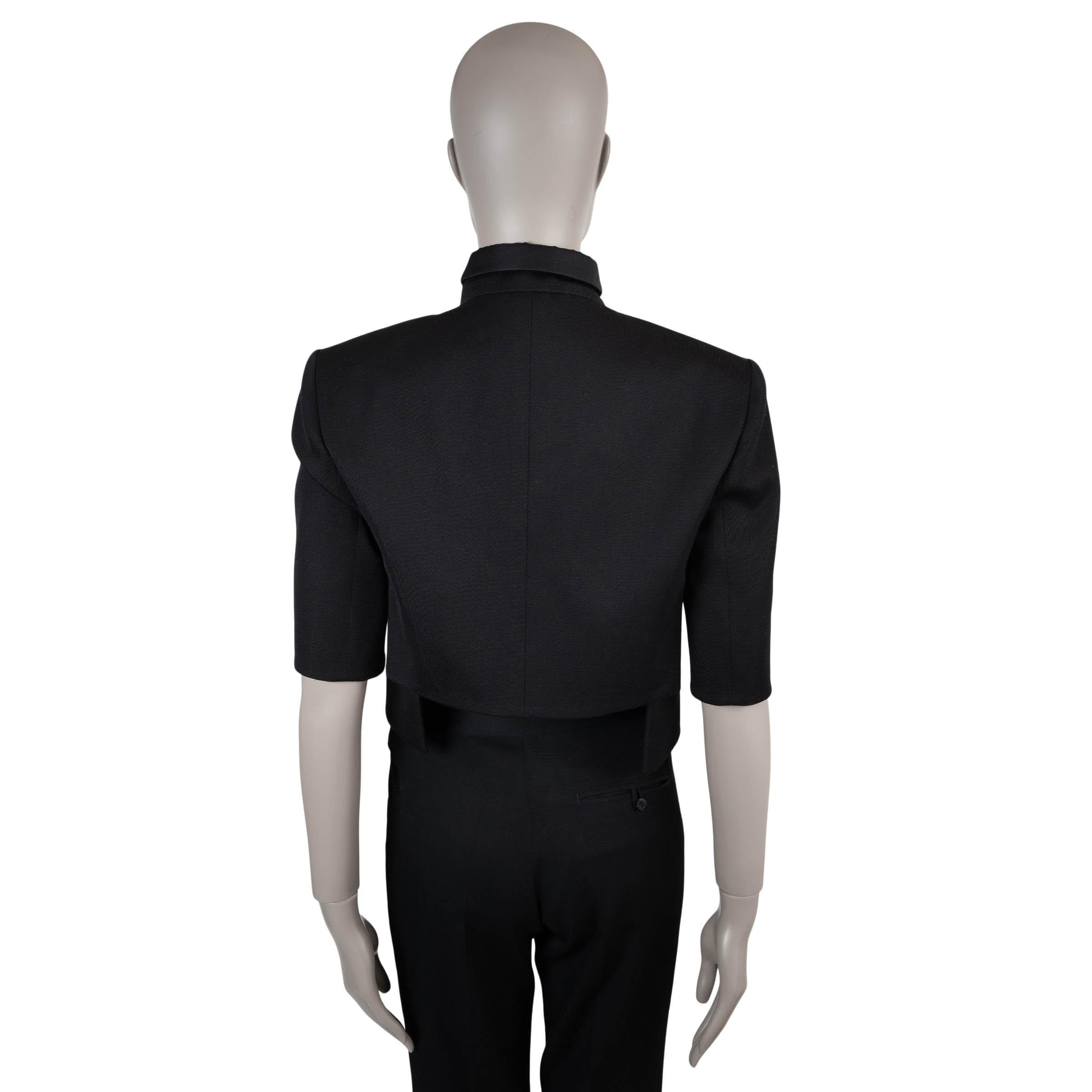 Black LOUIS VUITTON black 2023 WOOL TWILL CROPPED Jacket 36 XS For Sale