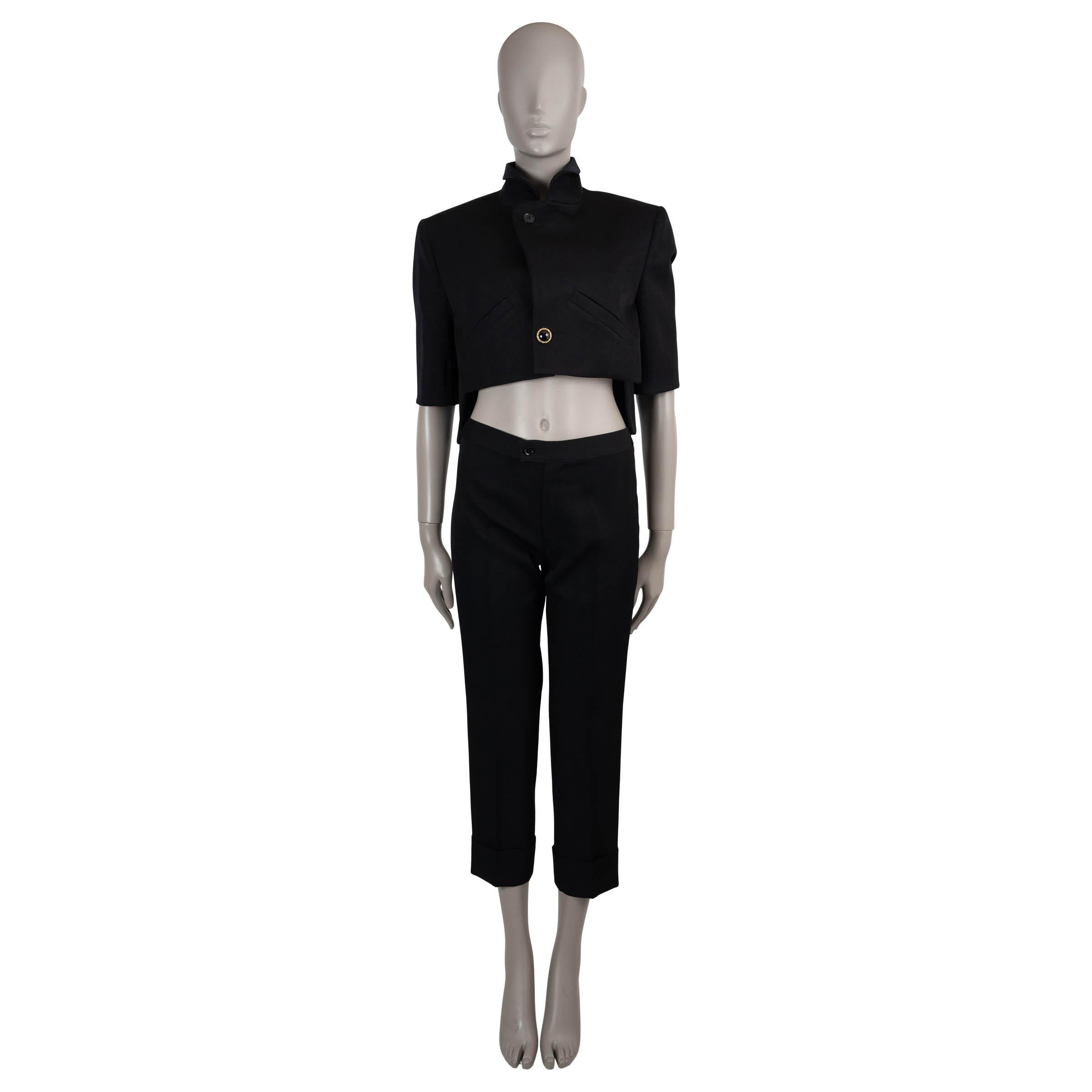 LOUIS VUITTON black 2023 WOOL TWILL CROPPED Jacket 36 XS In New Condition For Sale In Zürich, CH