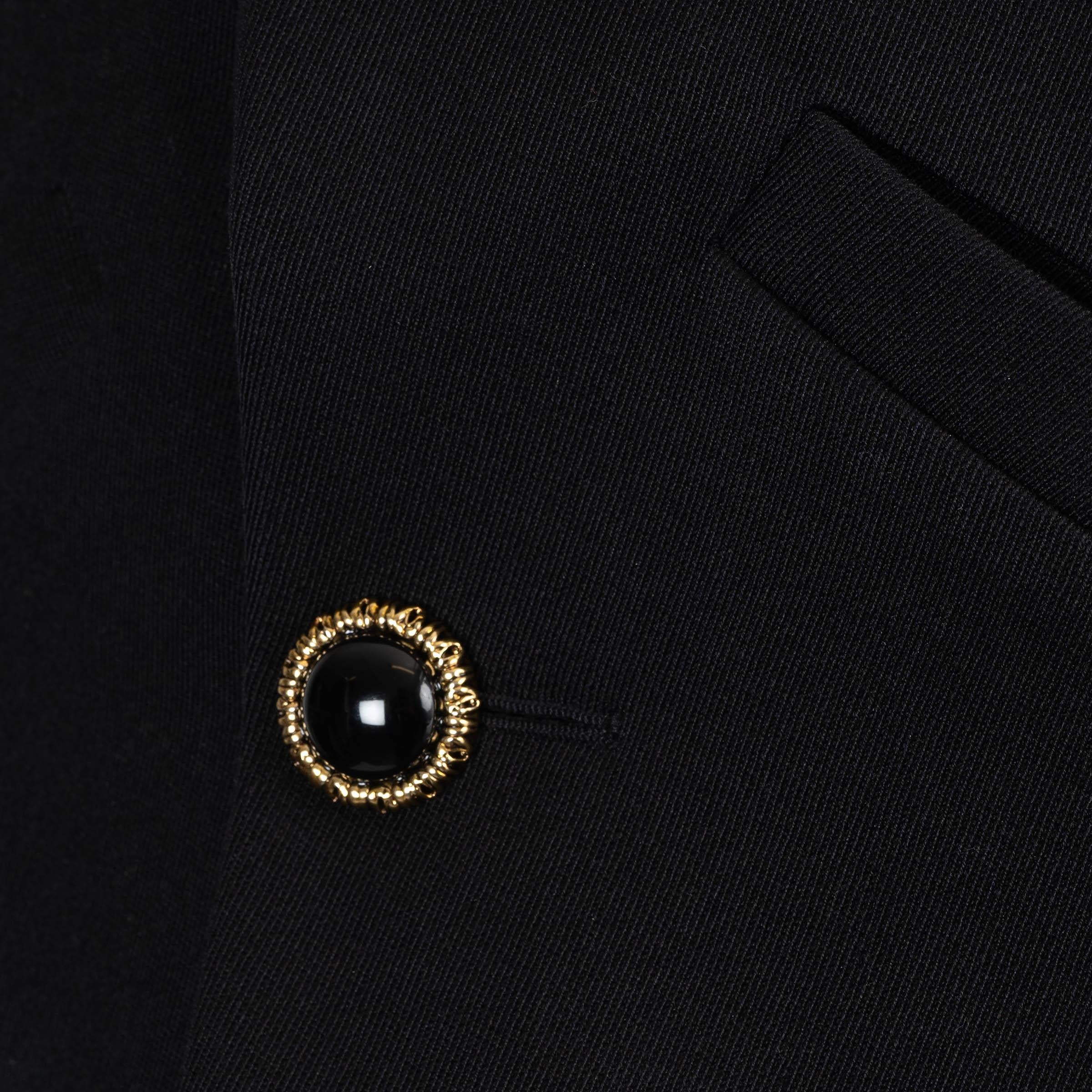 LOUIS VUITTON black 2023 WOOL TWILL CROPPED Jacket 36 XS For Sale 1