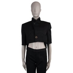 LOUIS VUITTON black 2023 WOOL TWILL CROPPED Jacket 36 XS