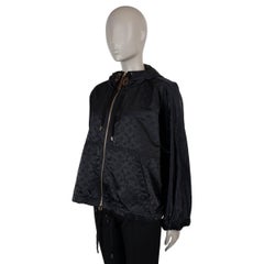 LOUIS VUITTON black 2024 SHINY MONOGRAM OVERSIZED PARKA Jacket 40 M