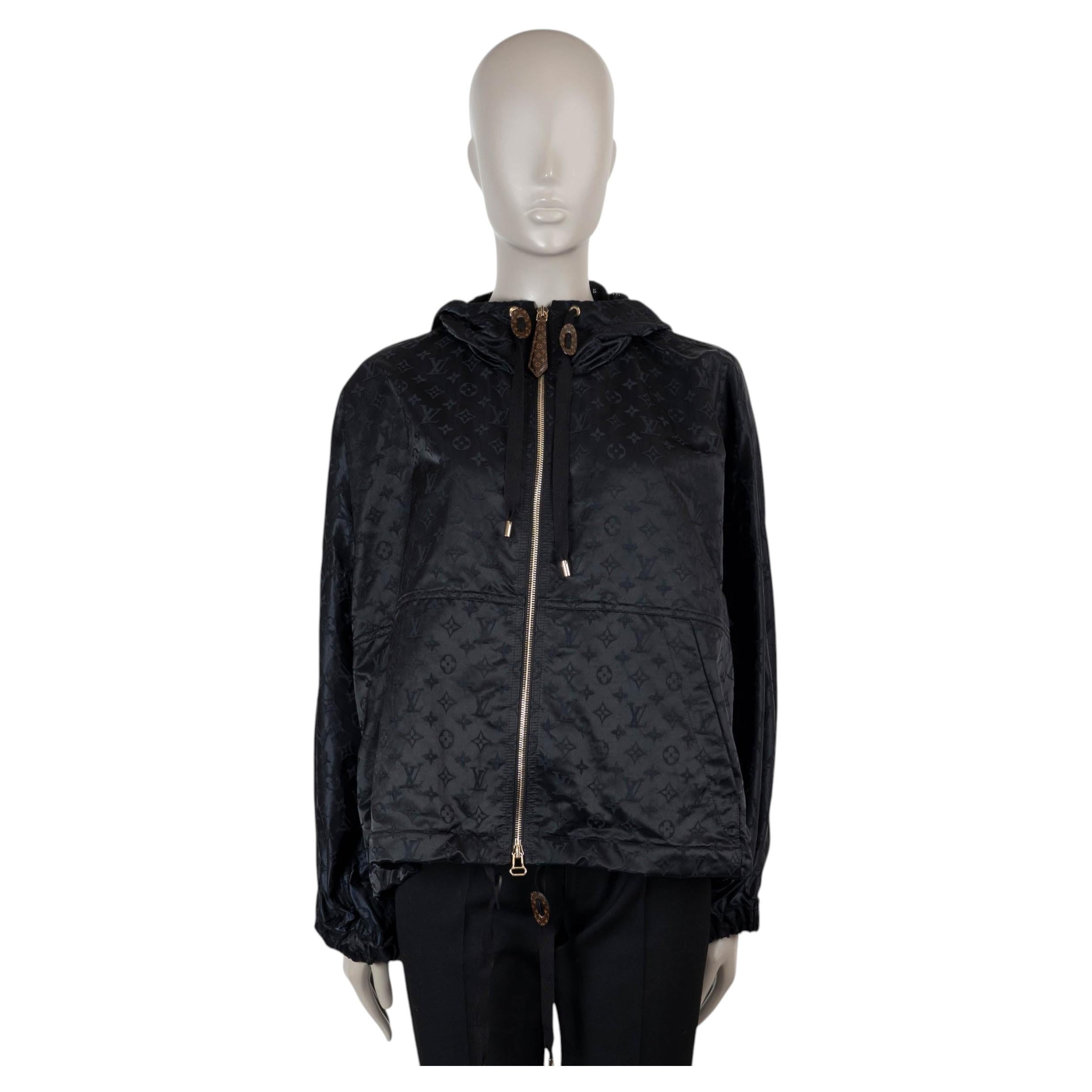 LOUIS VUITTON black 2024 SHINY MONOGRAM OVERSIZED PARKA Jacket 40 M