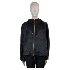 LOUIS VUITTON black 2024 SHINY MONOGRAM OVERSIZED PARKA Jacket 40 M