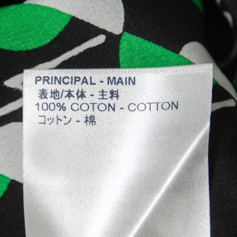 Louis Vuitton Black Abstract Print Silk & Cotton Crew Neck Half Sleeve T-Shirt  2