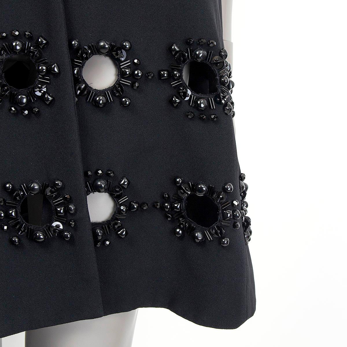 Louis Vuitton - Manteau en acétate noir avec découpes en laine, 38 S Pour femmes en vente