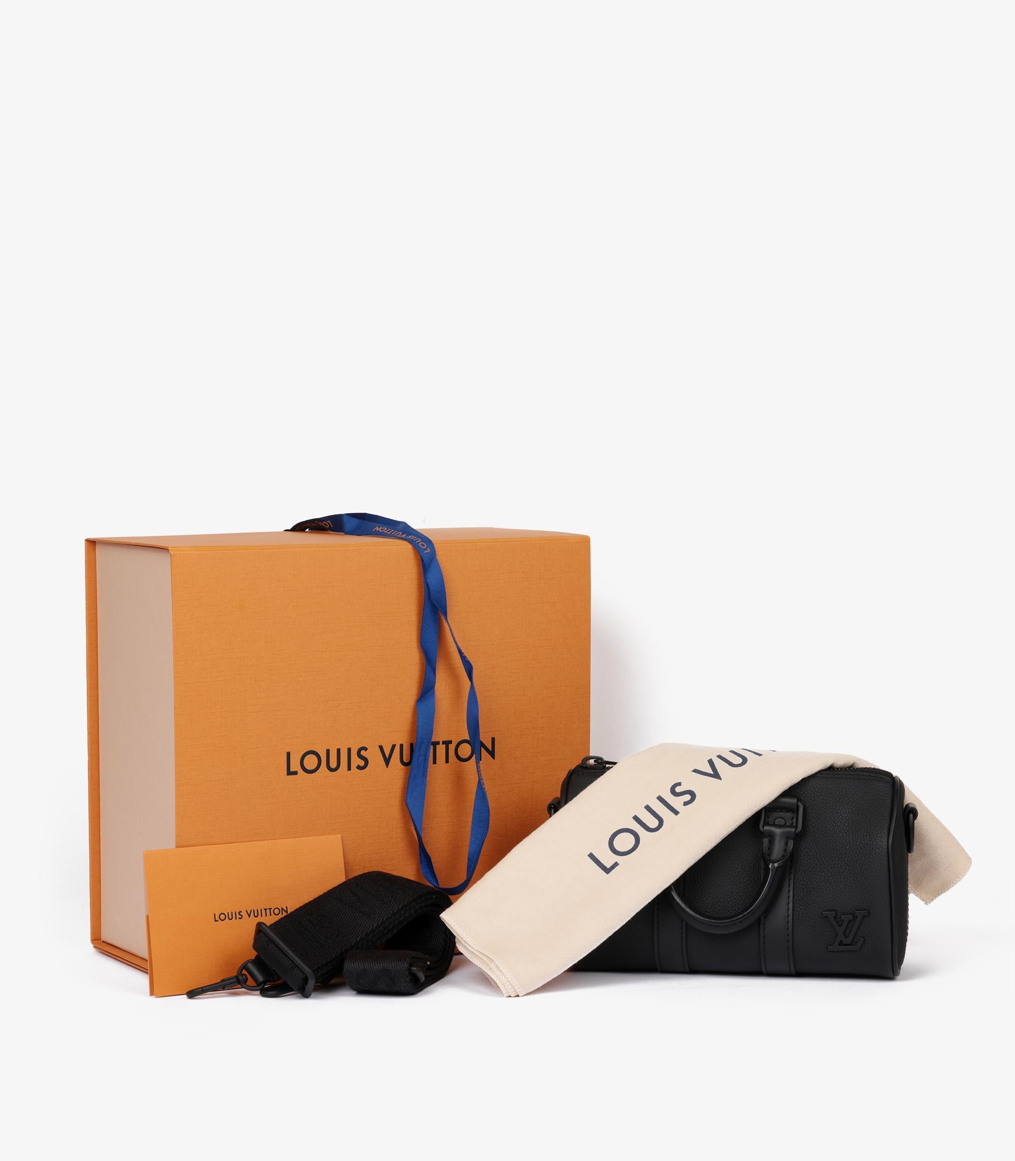 Louis Vuitton Black Aerogram Calfskin Leather Keepall XS 20 Bandoulière 4