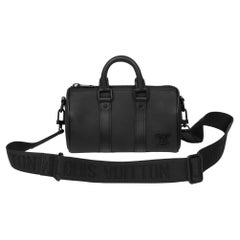 Louis Vuitton Black Aerogram Calfskin Leather Keepall XS 20 Bandoulière