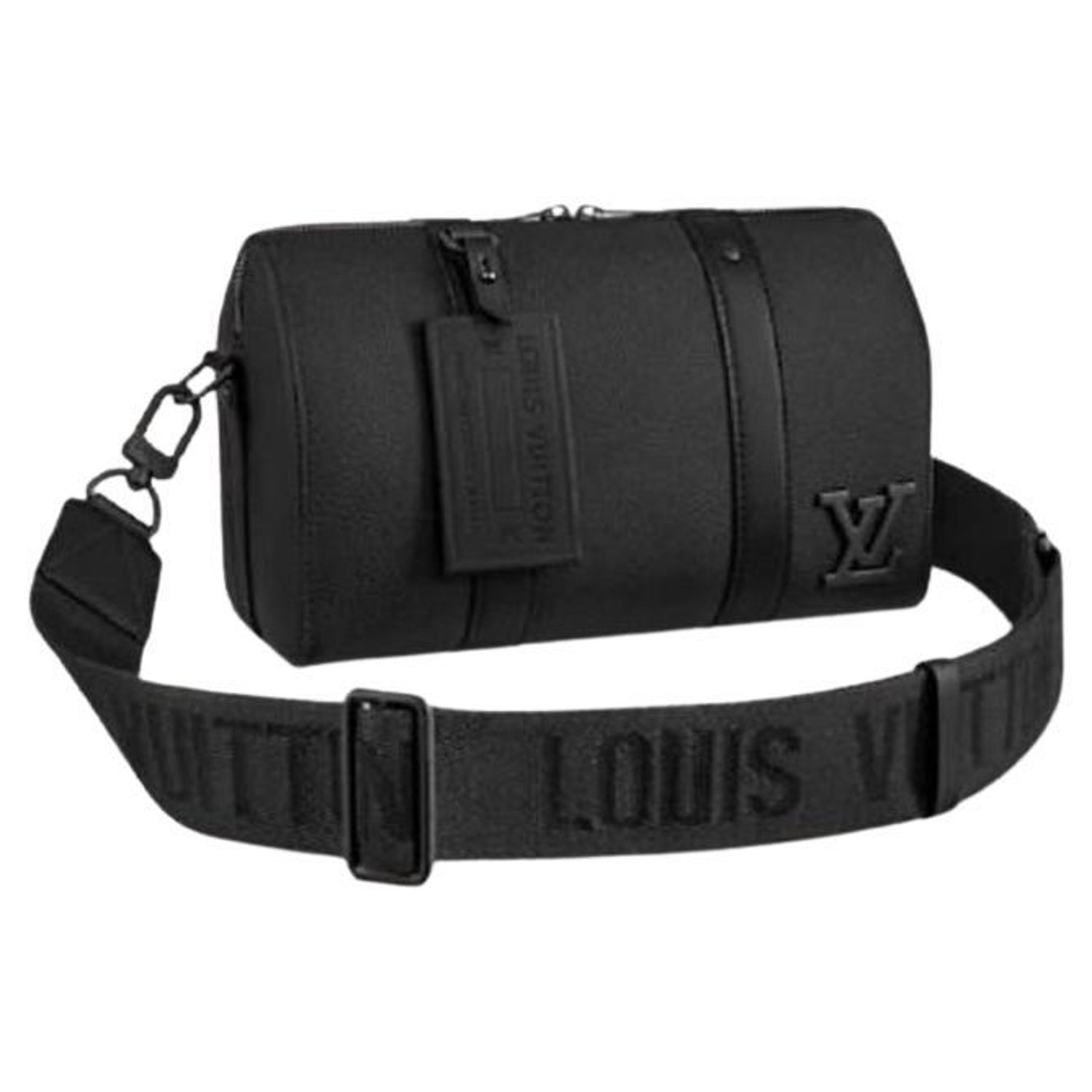 Louis Vuitton Black Aerogram Grained Calf Leather City Keepall Bag For Sale  at 1stDibs