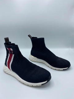 LOUIS VUITTON Black Aftergame Sock Sneaker Boots, Size 39