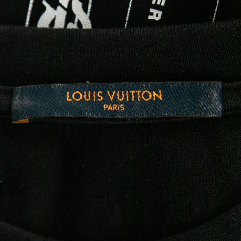 Louis Vuitton Black All-Over Logo Print Cotton Short Sleeve T-Shirt M ...