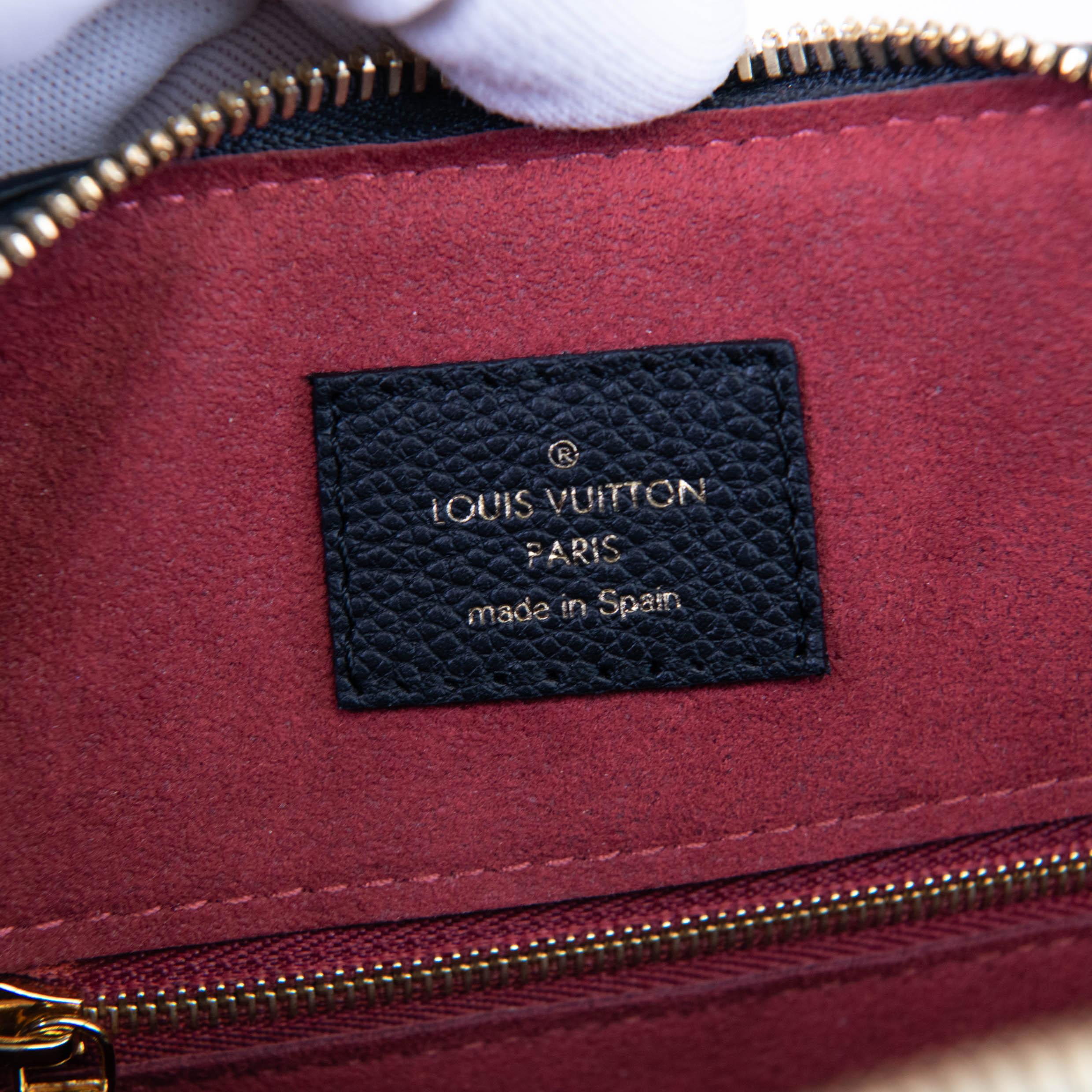 Louis Vuitton Black and Beige Empreinte Monogram Leather Giant Speedy Bandoulier For Sale 5