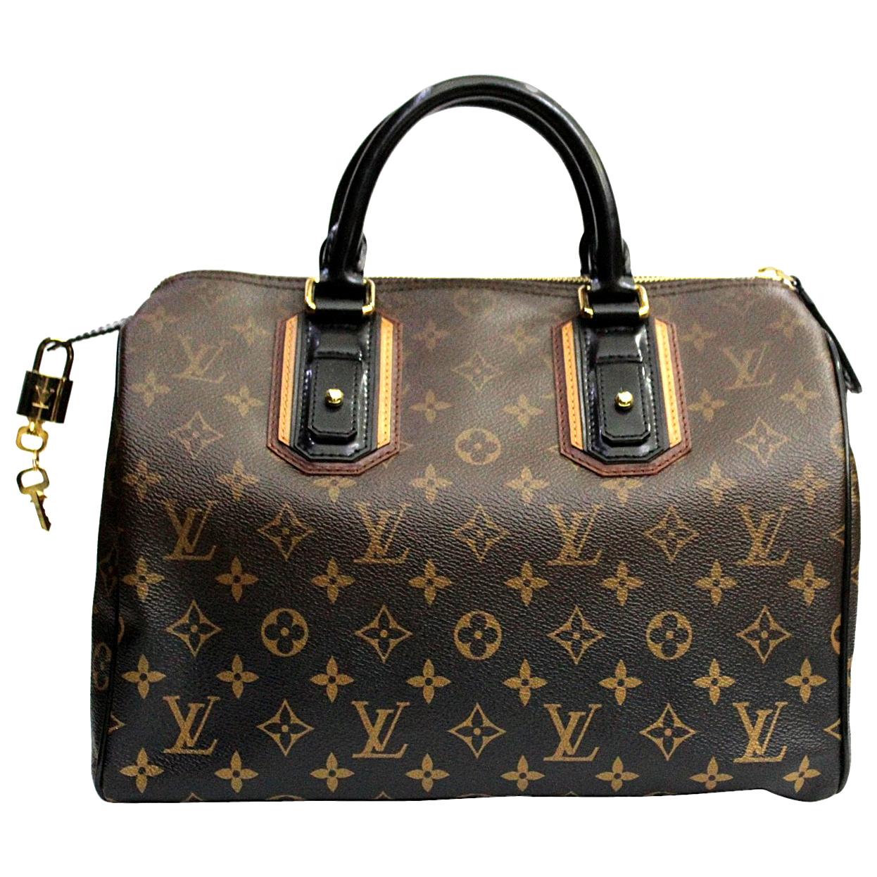 LOUIS VUITTON Black and Brown Monogram Mirage Speedy 30