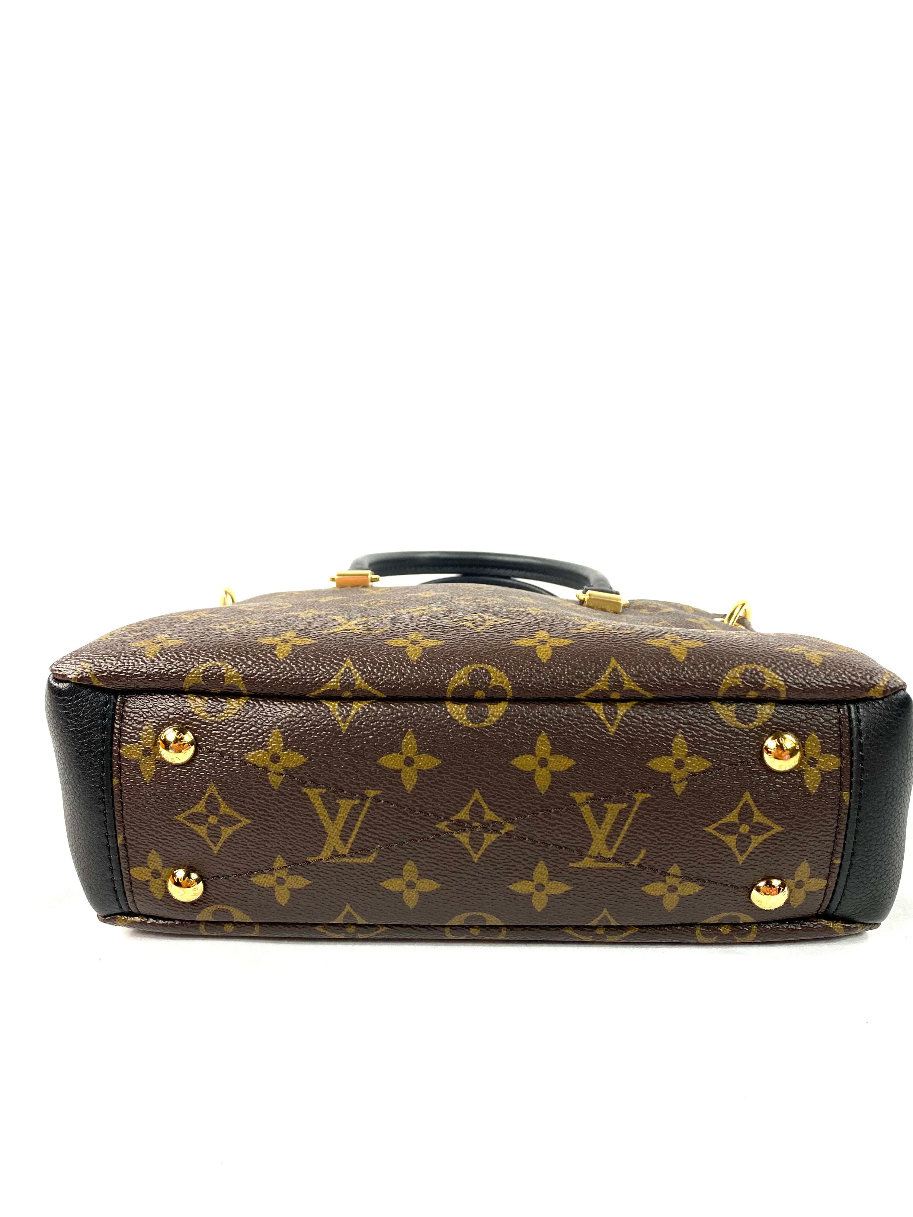 Women's Louis Vuitton Black and Brown Monogram Pallas BB Full Crossbody Handbag