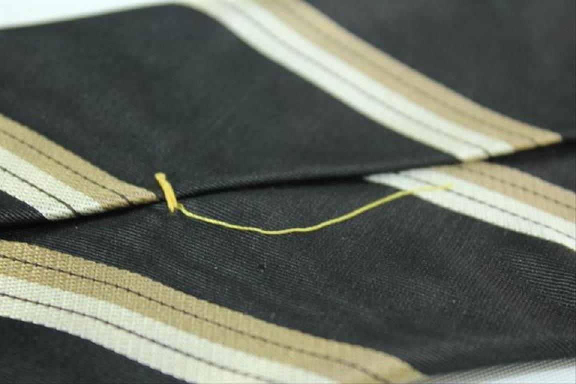 Women's Louis Vuitton Black and Taupe Lv Diagonal Strip Tie Telm7 For Sale