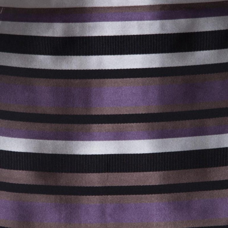 Louis Vuitton Black and Violet Silk Striped Mini Skirt M For Sale at ...