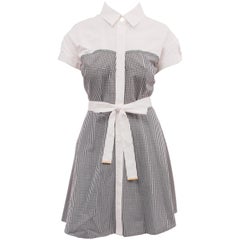 Louis Vuitton Black and White Gingham Cotton Dress