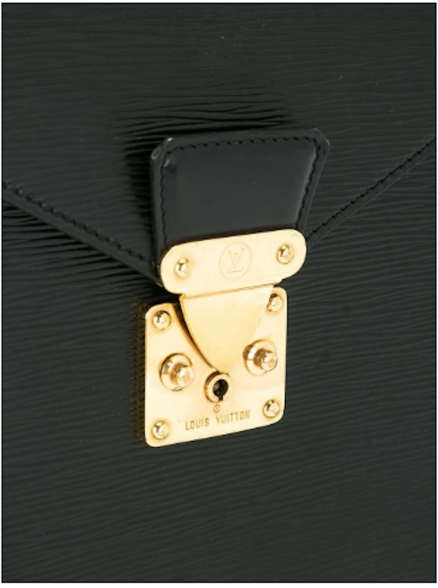 Louis Vuitton Black Ambassador Epi Leather  Briefcase Bag In Good Condition For Sale In Paris, FR