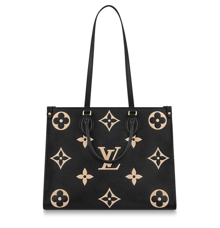 Louis Vuitton Black/Beige Bicolour Monogram Empreinte Leather On The Go ...