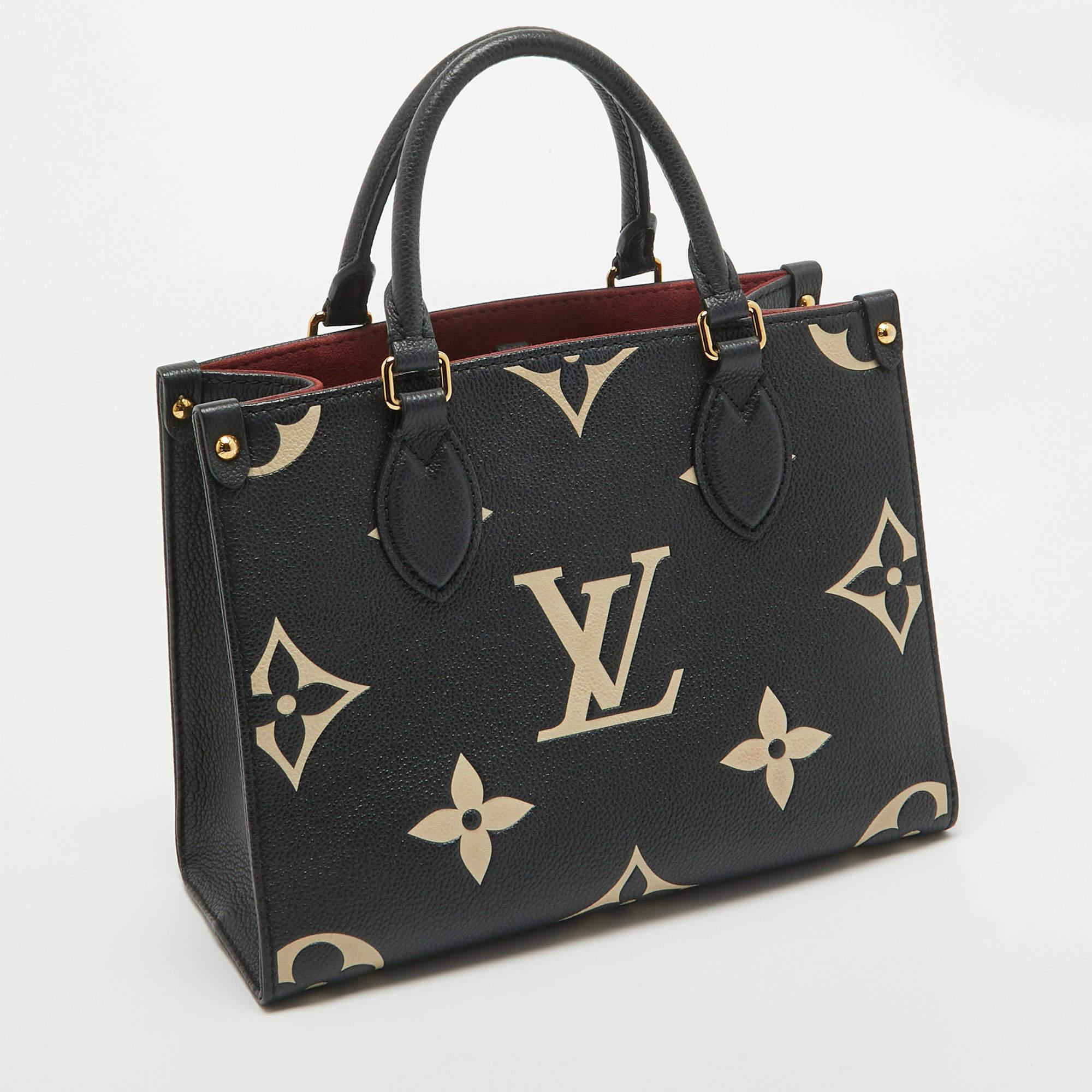 Louis Vuitton Black/Beige Empreinte Leather Onthego PM Bag In Good Condition In Dubai, Al Qouz 2