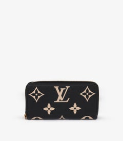 Louis Vuitton Black & Beige Empreinte Long Zippy Wallet