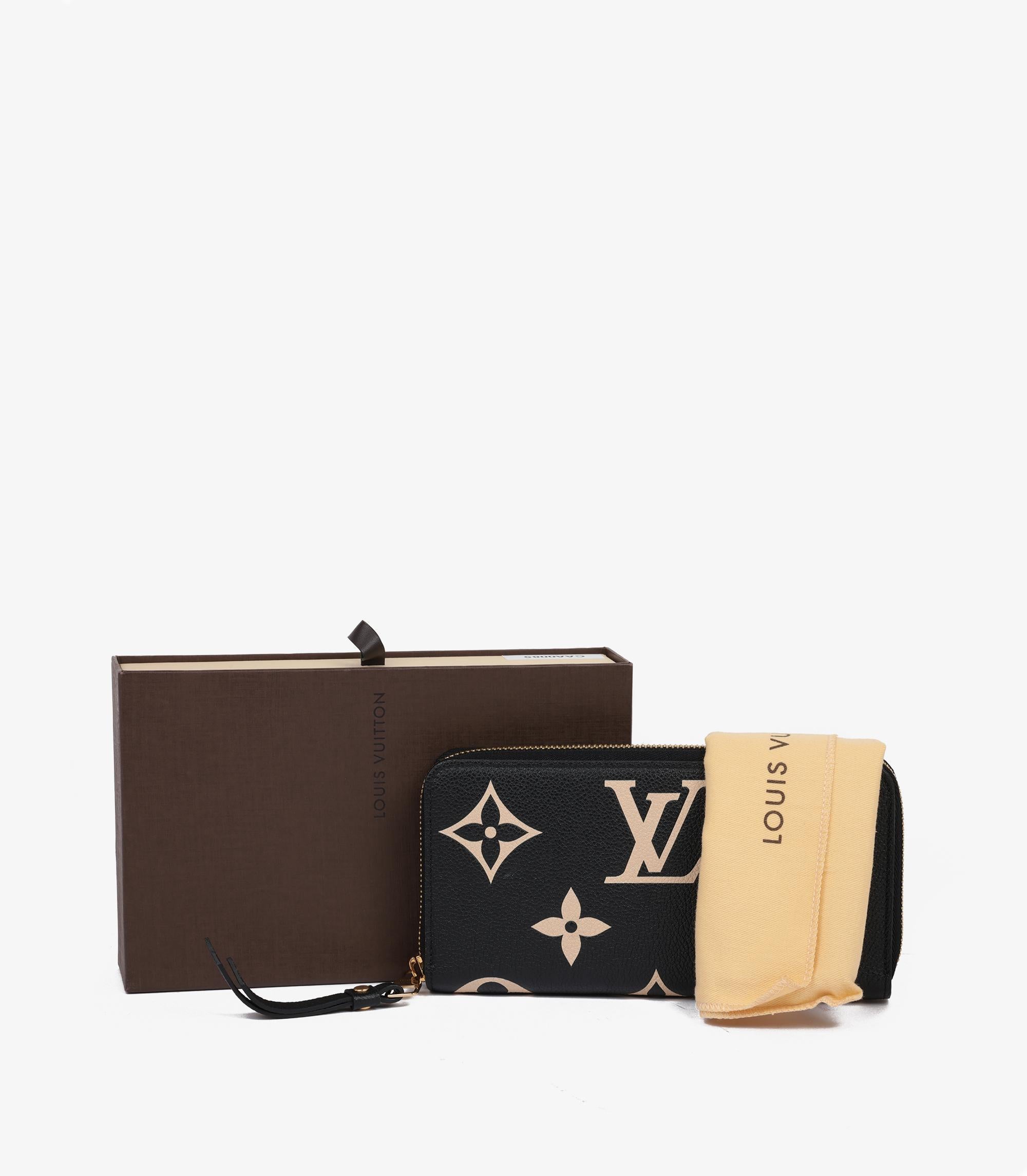 Louis Vuitton Black & Beige Empreinte Long Zippy Wallet 2