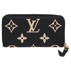 Louis Vuitton Black & Beige Empreinte Long Zippy Wallet