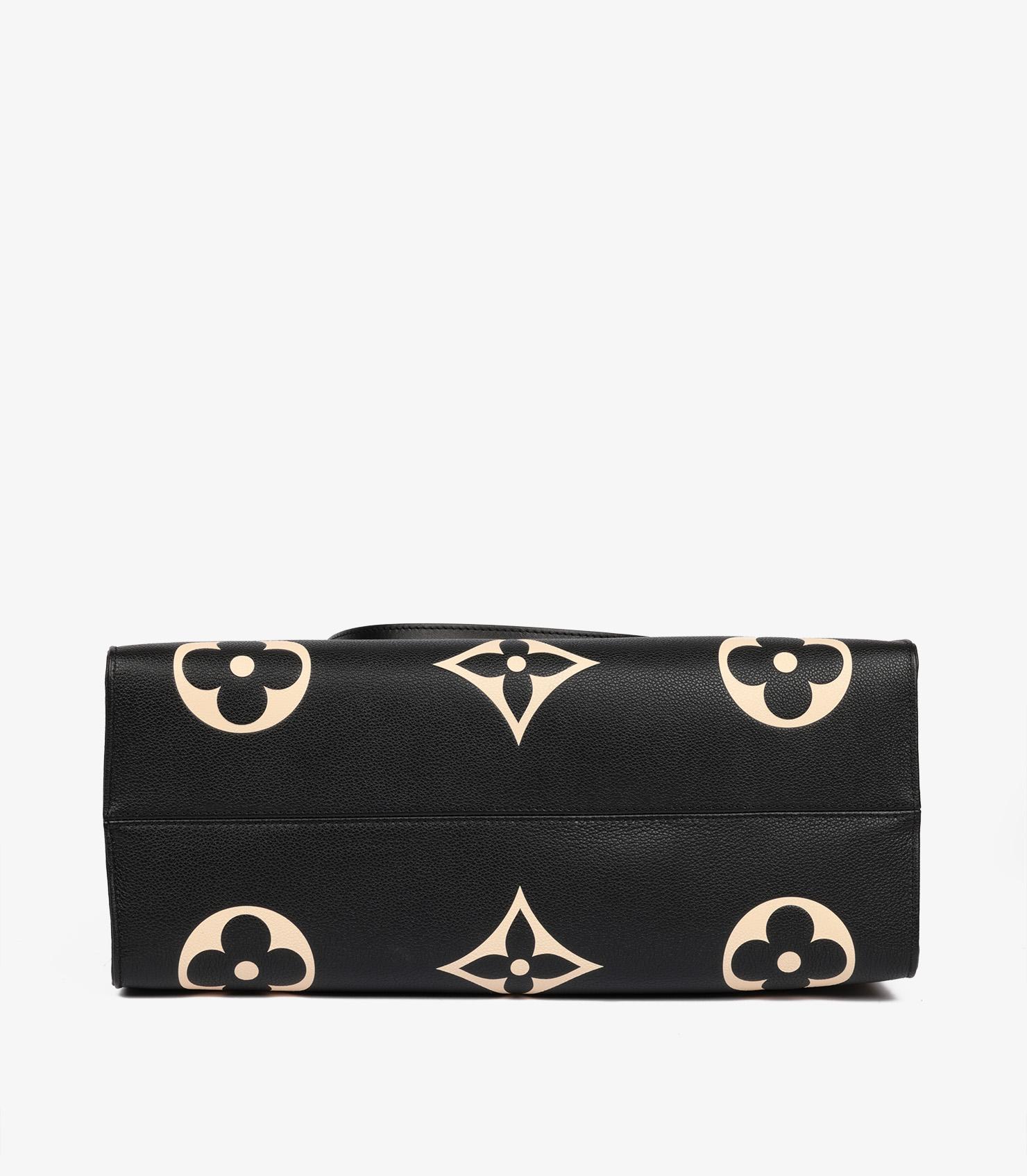 Louis Vuitton Black & Beige Giant Monogram Empreinte Leather Onthego GM 3