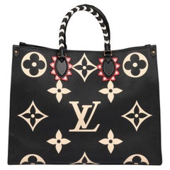 Louis Vuitton Monograma Gigante Negro y Beige Empreinte Piel Onthego GM