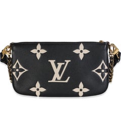 Louis Vuitton Black Beige Giant Monogram Empreinte Multi Pochette Accessoires