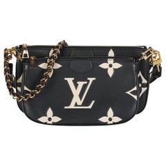 Louis Vuitton Black Beige Giant Monogram Empreinte Multi Pochette Accessoires