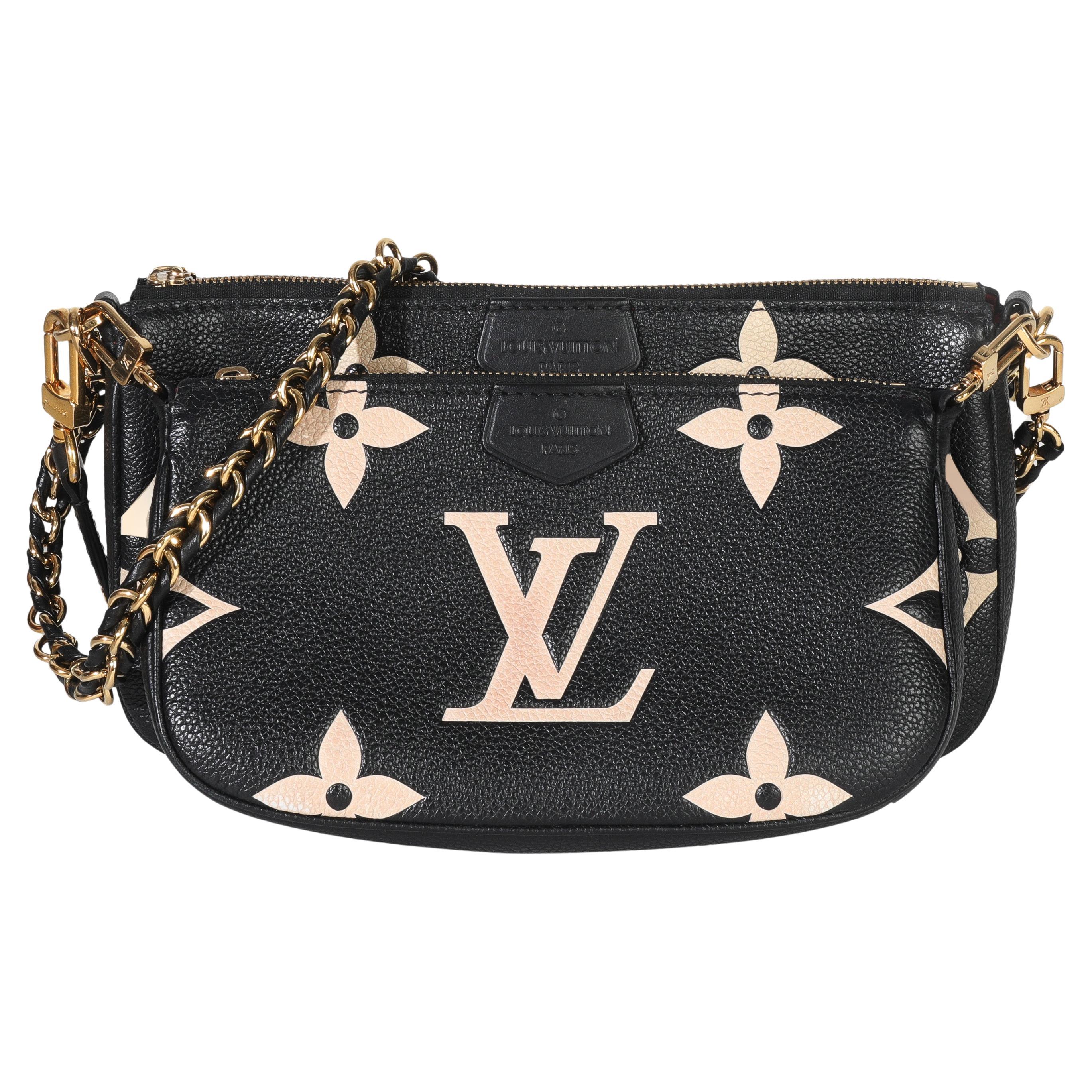 Louis Vuitton Black Beige Giant Monogram Empreinte Multi Pochette Accessories