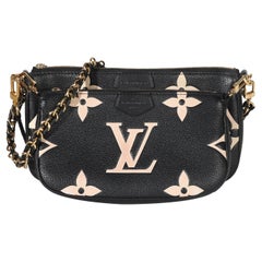 Louis Vuitton Black Beige Giant Monogram Empreinte Multi Pochette Accessories