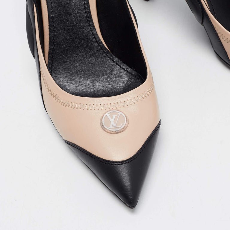 Louis Vuitton Black/Beige Leather and Mesh Archlight Pumps Size 40