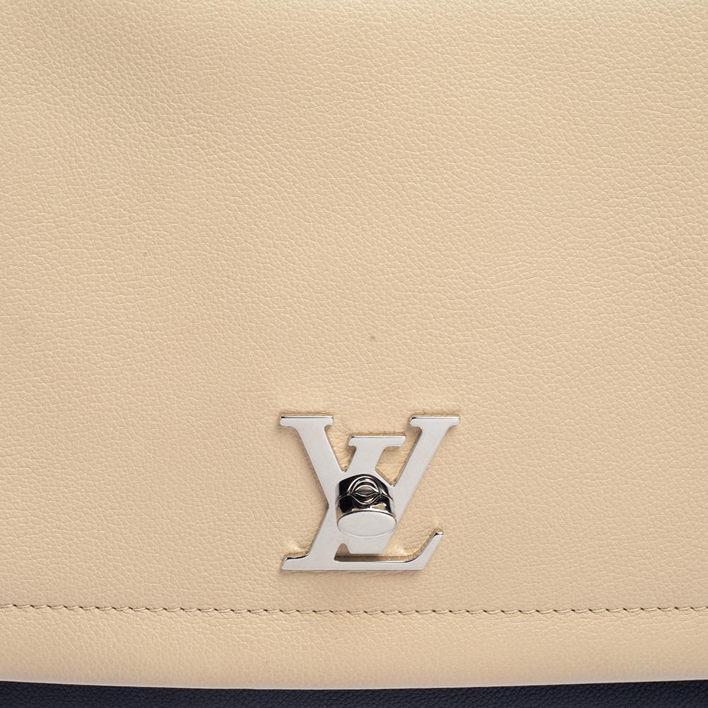 Louis Vuitton Black/Beige Leather Lockme II Bag 4