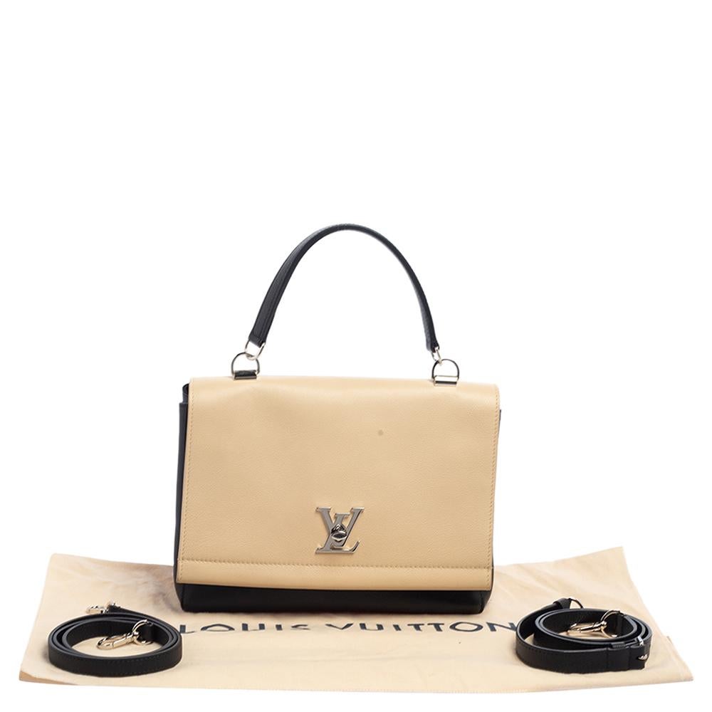Louis Vuitton Black/Beige Leather Lockme II Bag 5