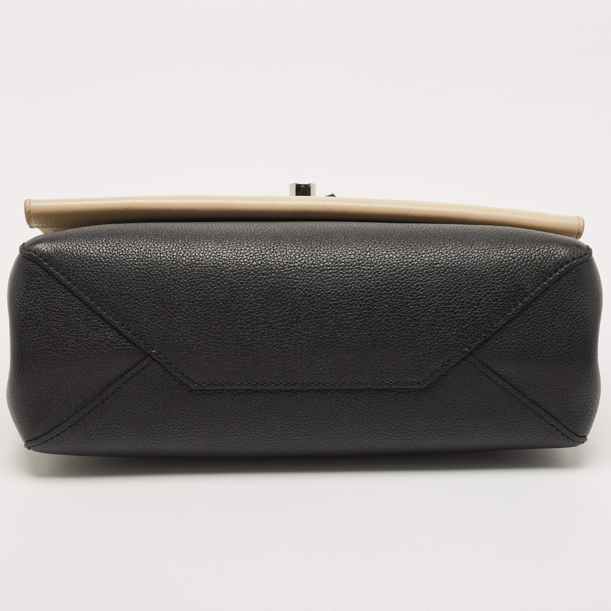 Louis Vuitton Black/Beige Leather Lockme II Bag For Sale 1