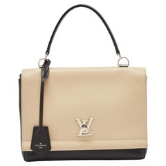 Used Louis Vuitton Black/Beige Leather Lockme II Bag