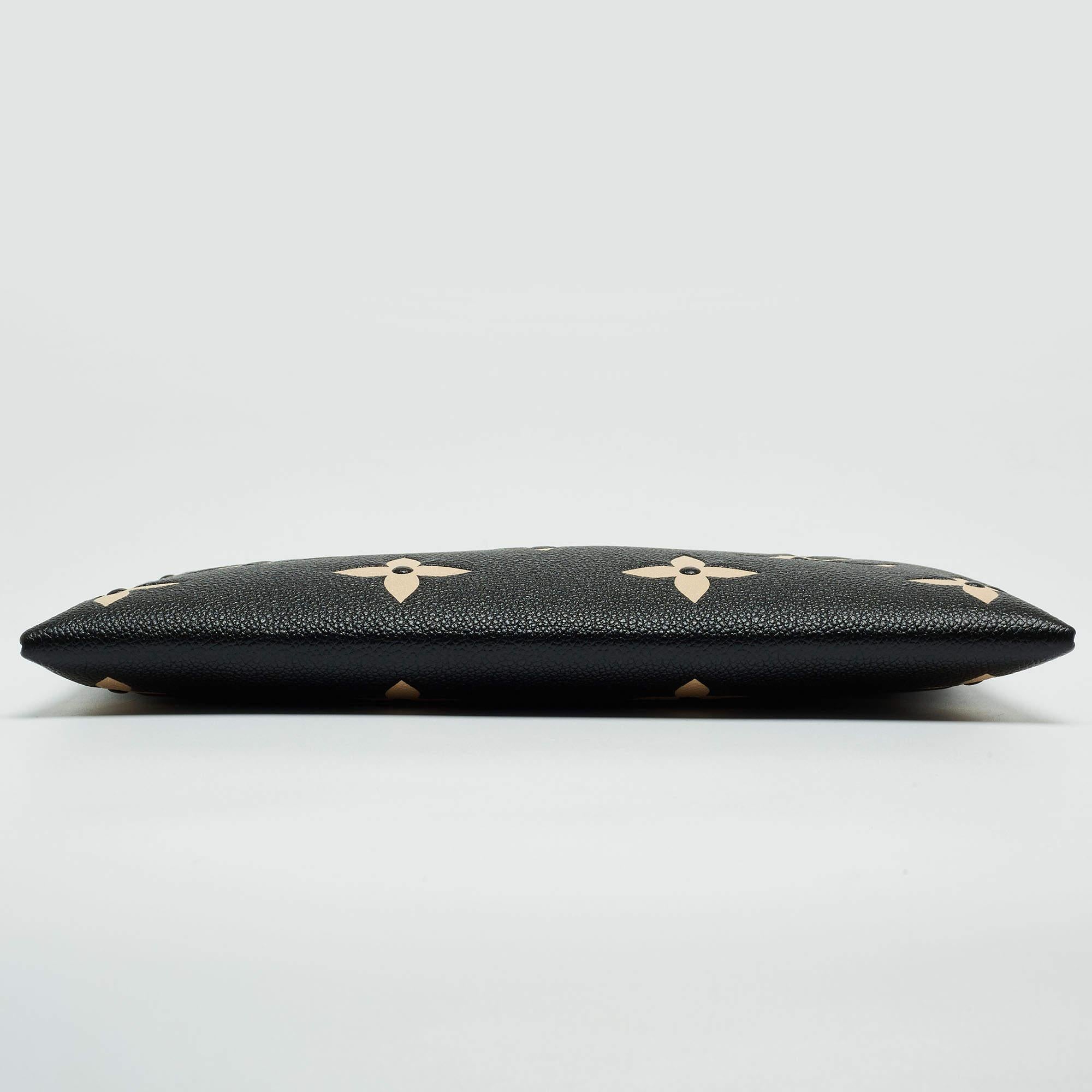 Women's Louis Vuitton Black/Beige Monogram Empreinte Leather Daily Pouch
