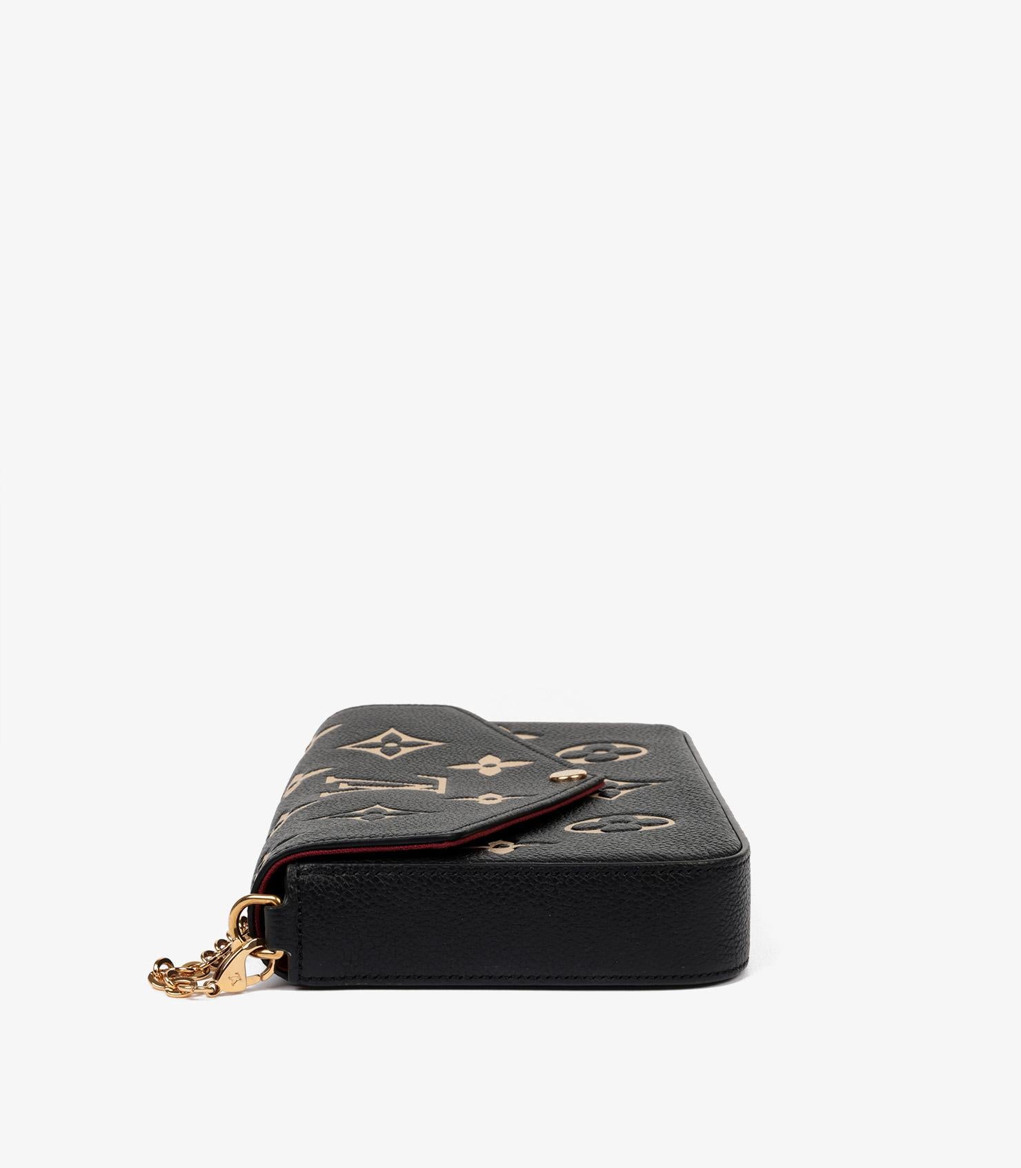 Women's or Men's Louis Vuitton Black & Beige Monogram Empreinte Leather Pochette Félicie