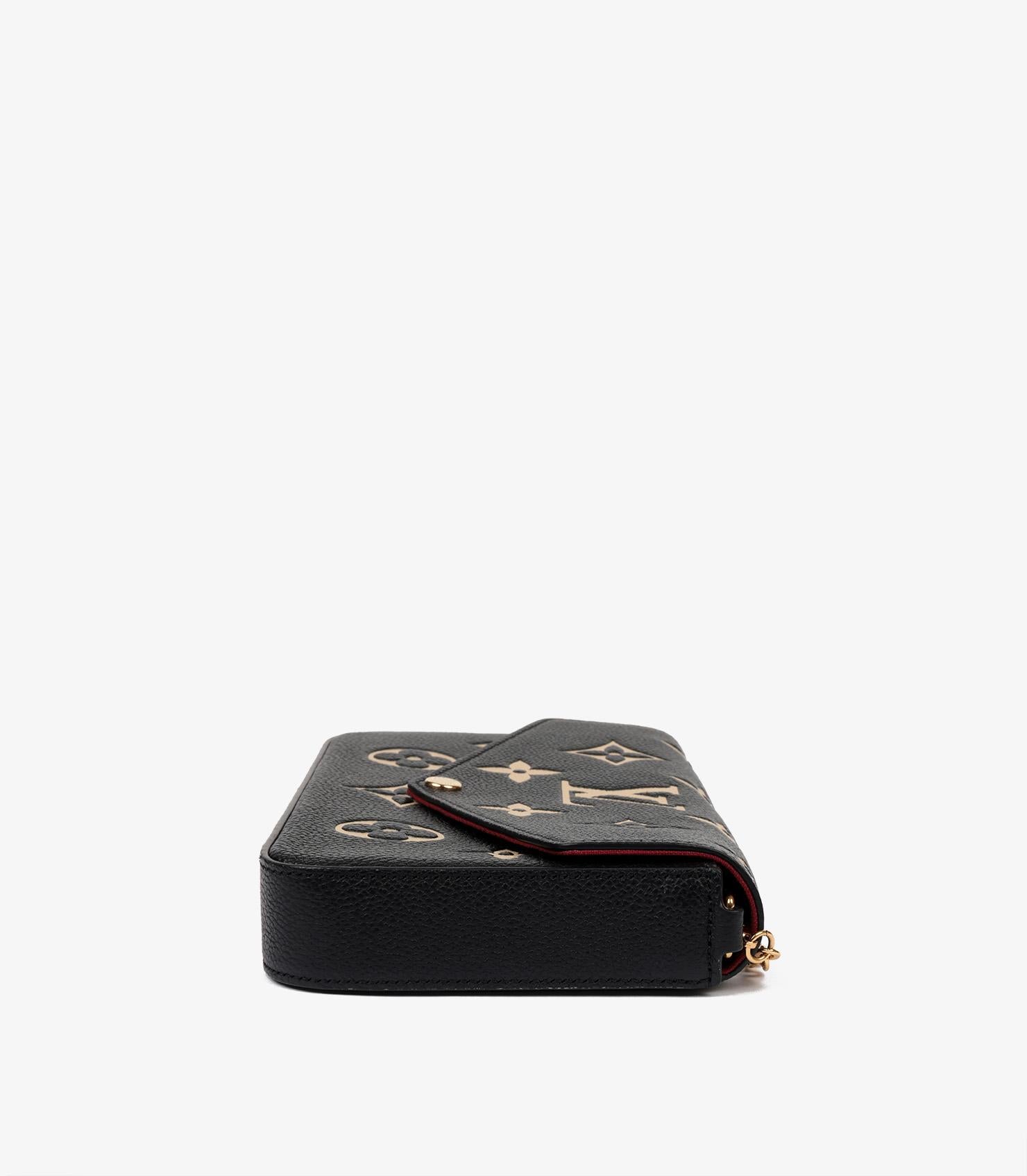 Louis Vuitton Black & Beige Monogram Empreinte Leather Pochette Félicie 1