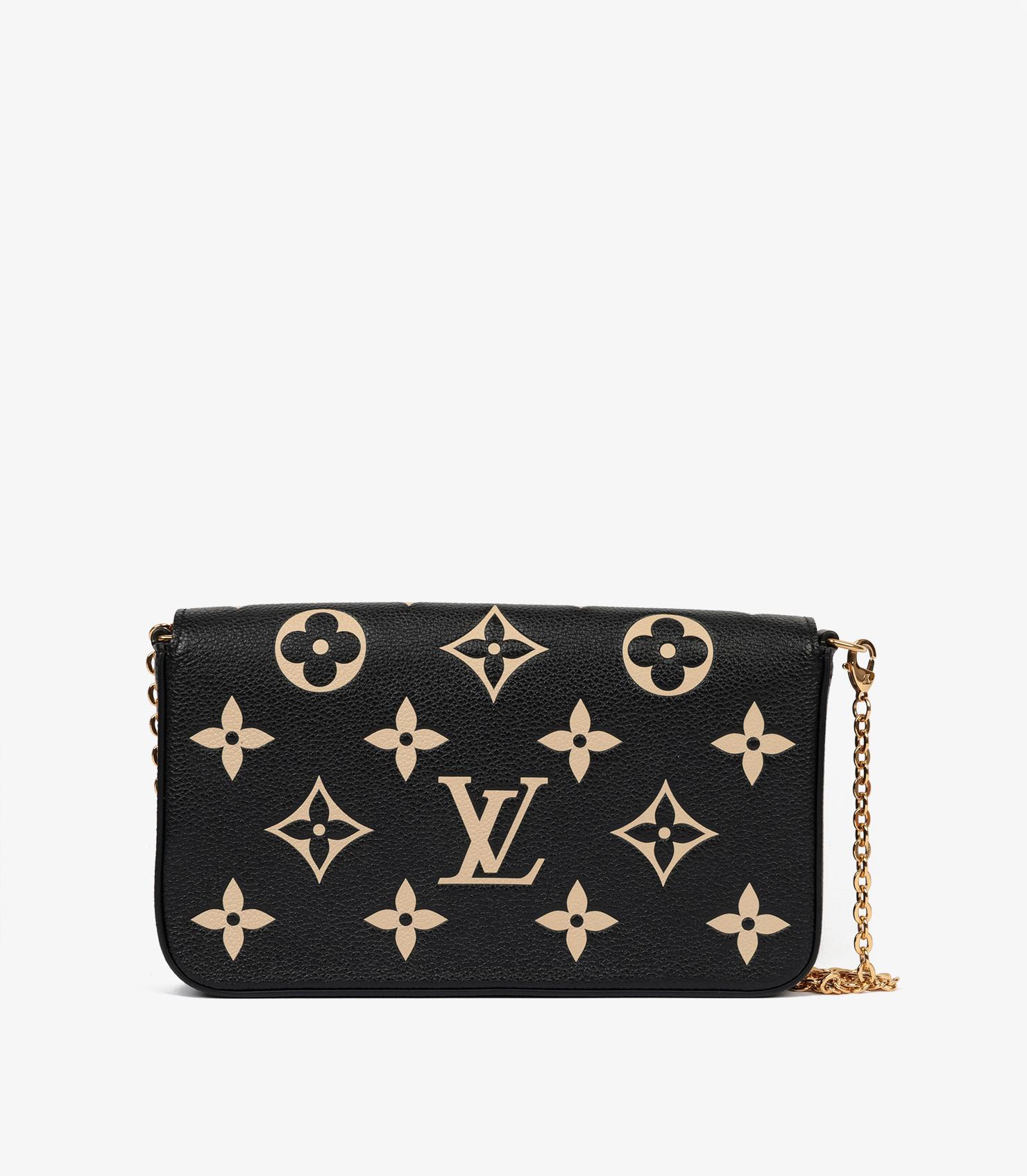 Louis Vuitton Black & Beige Monogram Empreinte Leather Pochette Félicie 2