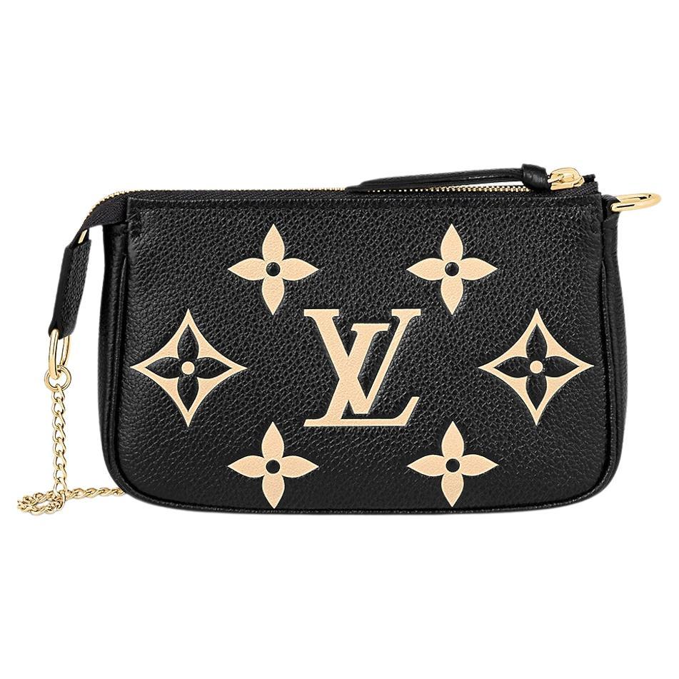 Louis Vuitton Black/Beige Monogram Empreinte leather Pochette Mini Accessoires