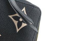 Louis Vuitton Black Beige Monogram Empreinte Zippy Wallet 1LK0406