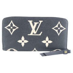 Louis Vuitton Black Beige Monogram Empreinte Zippy Wallet 1LK0406