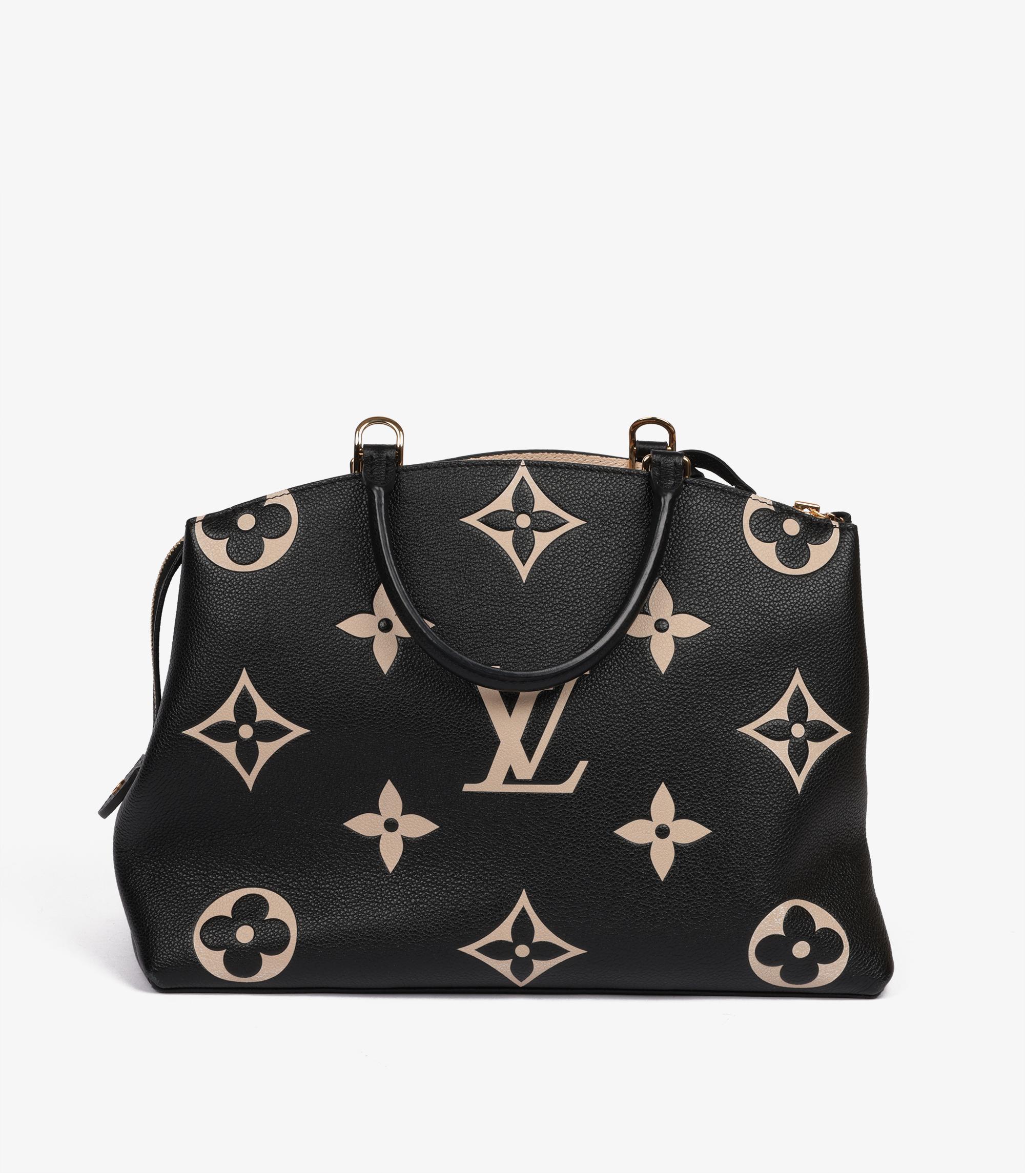 Louis Vuitton Black & Beige Monogram Grained Leather Grand Palais Tote 1