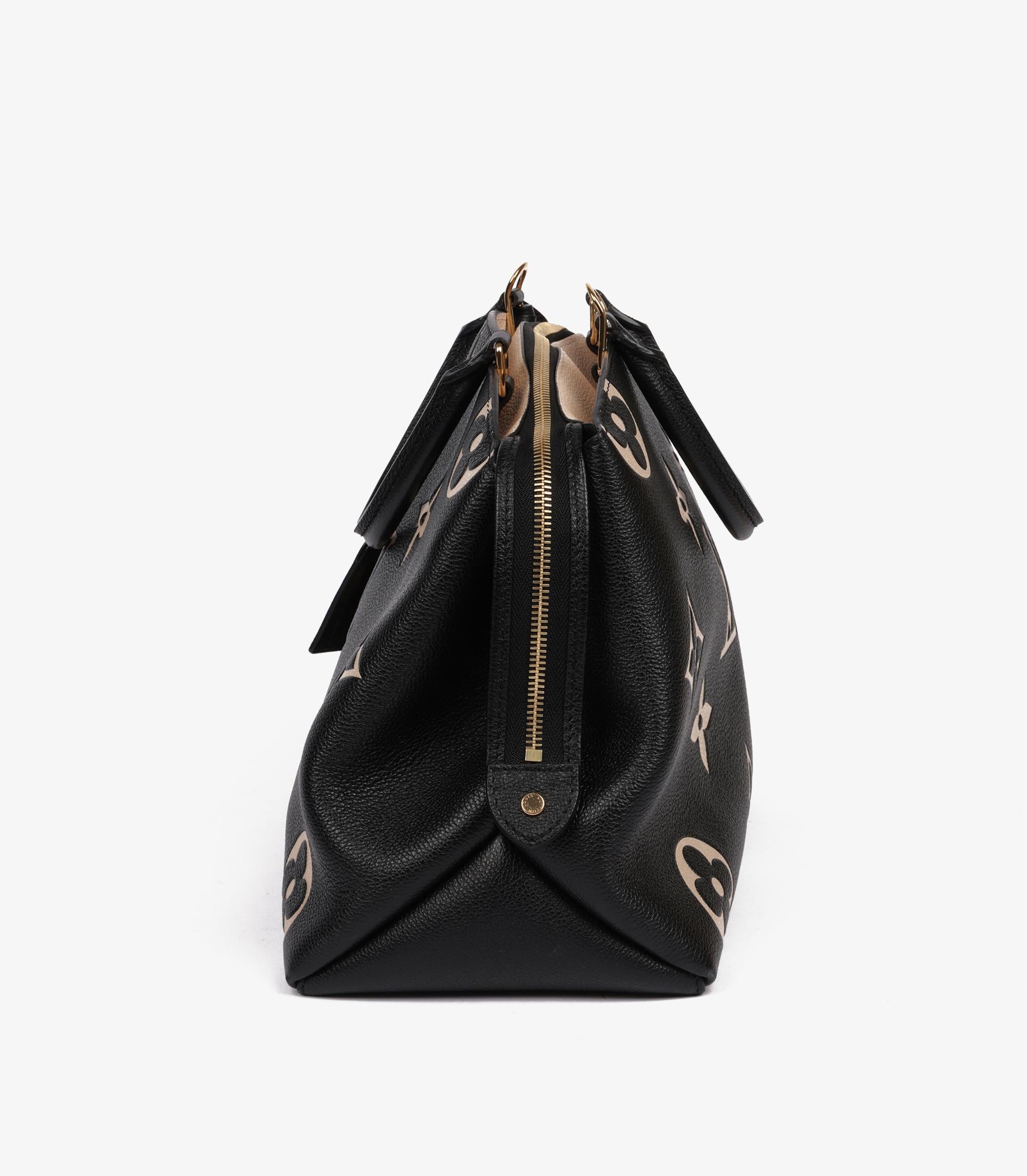 Louis Vuitton Black & Beige Monogram Grained Leather Grand Palais Tote 2