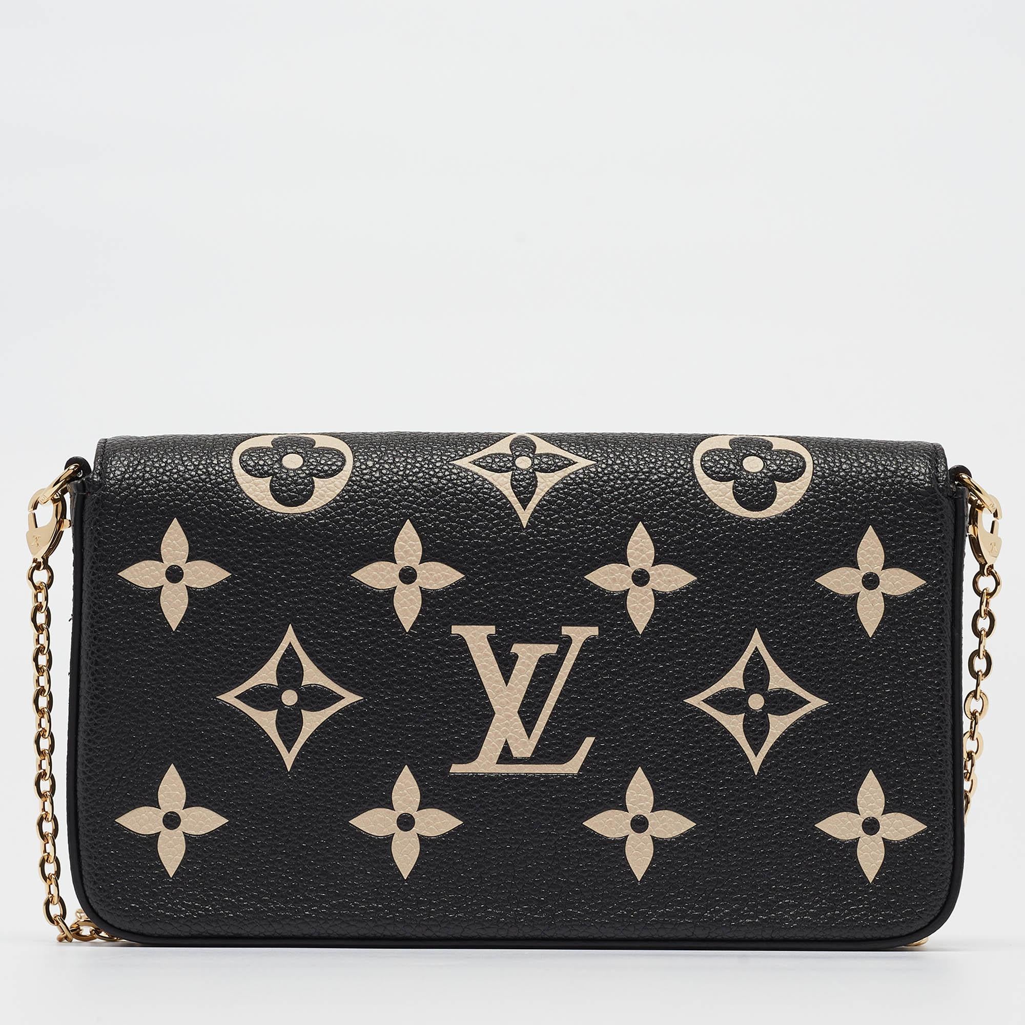 Louis Vuitton Black/Beige Monogram Leather Félicie Pochette 7