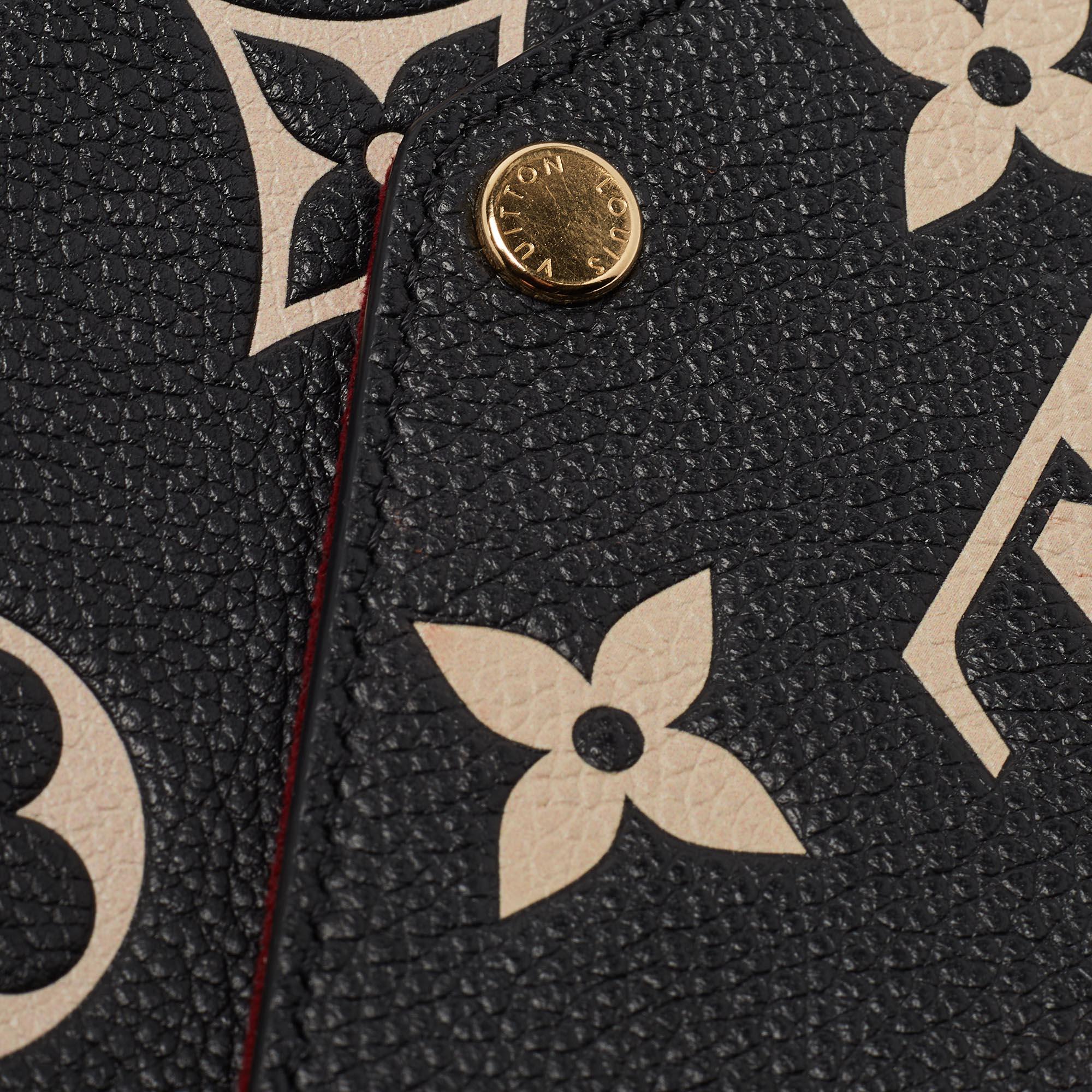 Louis Vuitton Black/Beige Monogram Leather Félicie Pochette For Sale 10